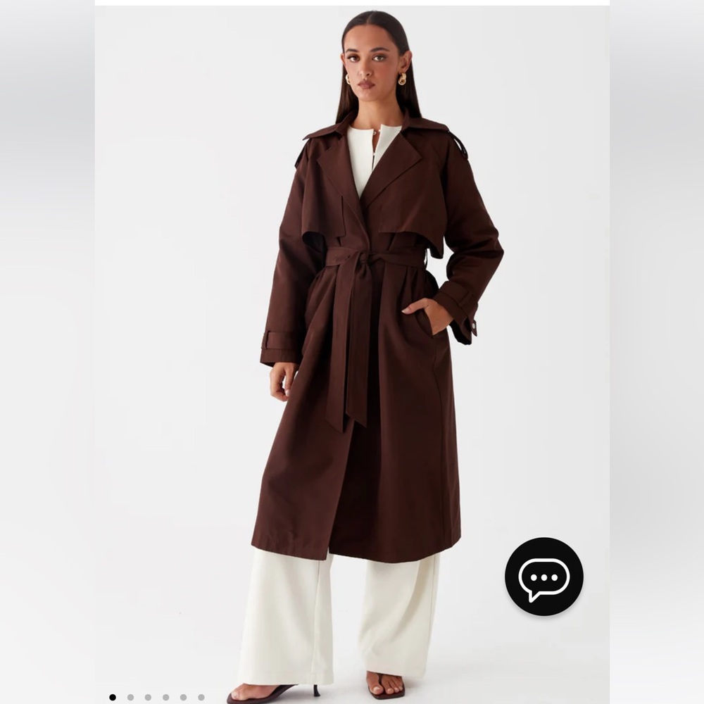 Peppermayo rent free trench coat in chocolate